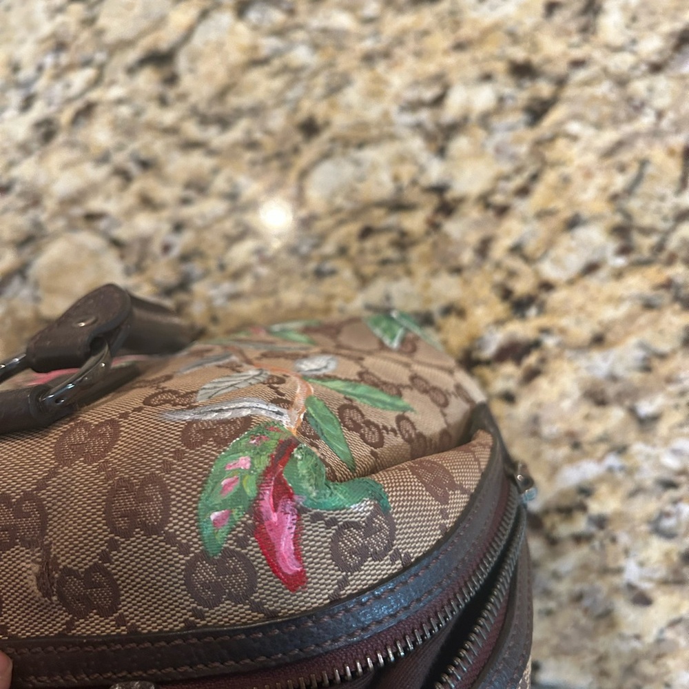 Gucci Brown GG Canvas Floral Print - Picture 6 of 16